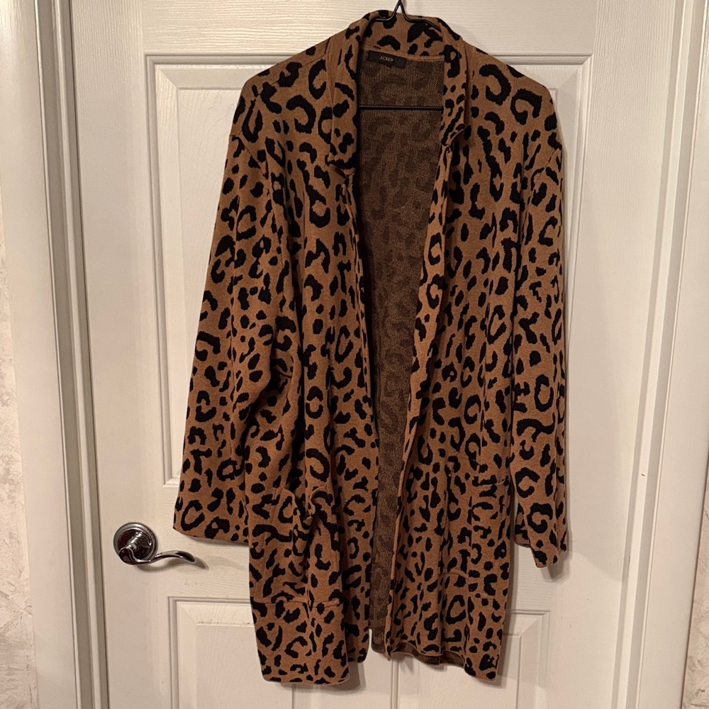 J. Crew Animal Print Cardigan